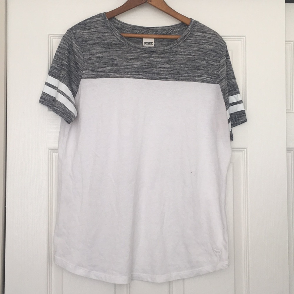 Victoria's Secret Pink t-shirt white with grey